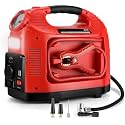 Jump Starter with 260 PSI Air Compressor,900A Peak Jump Start Battery Pack for up to 6.0L Gas or 3.0L Diesel Engine,Portable 4-in-1 Jump Box with Smart Safety Jumper Cable,Fast Charge, Light