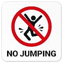 No Jumping Vinyl Adhesive Pool Depth Marker, (SI-7453) 6x6 inches, Pool