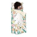JumpOff Jo Extra Long Nap Mat for Kids - Cozy Kids Rest Mat with Removable Pillow and Ultra Soft Blanket for Preschool, Daycare, and Sleepovers - Tulip Fields