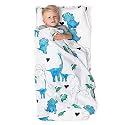 JumpOff Jo Nap Mat for Kids - Cozy Kids Rest Mat with Removable Pillow and Ultra Soft Blanket for Preschool, Daycare, and Sleepovers - Blue Dino