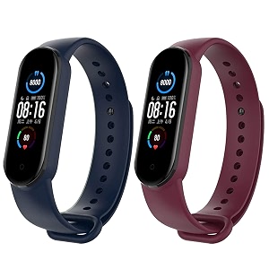 jumpstart premium soft silicone mi band 6 strap stylish replacement wristband strap fashion accessory for xiaomi smart mi band 6 latest release combo pack of 2 straps