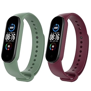 jumpstart premium soft silicone mi band 6 strap stylish replacement wristband strap fashion accessory for xiaomi smart mi band 6 latest release combo pack of 2 straps