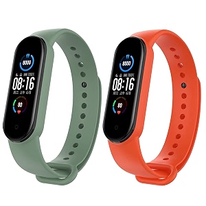 jumpstart premium soft silicone mi band 6 strap stylish replacement wristband strap fashion accessory for xiaomi smart mi band 6 latest release combo pack of 2 straps