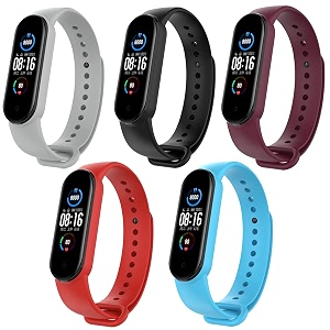 jumpstart premium soft silicone mi band 6 strap stylish replacement wristband strap fashion accessory for xiaomi smart mi band 6 latest release combo pack of 5 straps