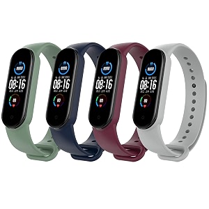 jumpstart premium soft silicone mi band 6 strap stylish replacement wristband strap fashion accessory for xiaomi smart mi band 6 latest release combo pack of 4 straps