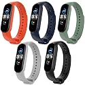 JumpStart Premium Soft Silicone Mi Band 6 Strap Stylish Replacement Wristband Strap Fashion Accessory for Xiaomi Smart Mi Band 6 (Latest Release) (Combo Pack of 5 Straps)