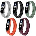 JumpStart Premium Soft Silicone Mi Band 6 Strap Stylish Replacement Wristband Strap Fashion Accessory for Xiaomi Smart Mi Band 6 (Latest Release) (Combo Pack of 5 Straps)