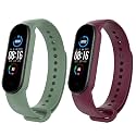 JumpStart Premium Soft Silicone Mi Band 6 Strap Stylish Replacement Wristband Strap Fashion Accessory for Xiaomi Smart Mi Band 6 (Latest Release) (Combo Pack of 2 Straps)