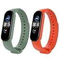 JumpStart Premium Soft Silicone Mi Band 6 Strap Stylish Replacement Wristband Strap Fashion Accessory for Xiaomi Smart Mi Band 6 (Latest Release) (Combo Pack of 2 Straps)