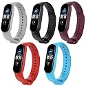 JumpStart Premium Soft Silicone Mi Band 6 Strap Stylish Replacement Wristband Strap Fashion Accessory for Xiaomi Smart Mi Band 6 (Latest Release) (Combo Pack of 5 Straps)