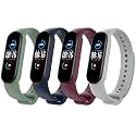 JumpStart Premium Soft Silicone Mi Band 6 Strap Stylish Replacement Wristband Strap Fashion Accessory for Xiaomi Smart Mi Band 6 (Latest Release) (Combo Pack of 4 Straps)