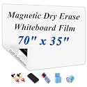JUMUBOARD Self-Adhesive Magnetic Dry Erase Whiteboard Sticker, 70" x 35"