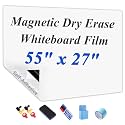 JUMUBOARD Self-Adhesive Magnetic Dry Erase Whiteboard Sticker, 55" x 27"