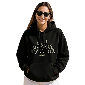JUNEBERRY Cotton Fleece Regular Fit Hooded Sweatshirt