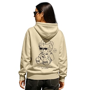 JUNEBERRY Cotton Fleece Regular Fit Hooded Sweatshirt