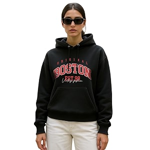 JUNEBERRY Cotton Fleece Regular Fit Hooded Sweatshirt