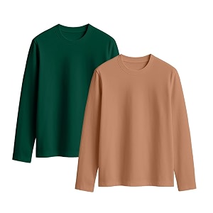 JUNEBERRY Cotton Round Neck Regular Fit Solid