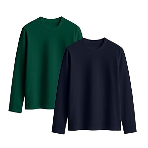 JUNEBERRY Cotton Round Neck Regular Fit Solid