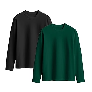 JUNEBERRY Cotton Round Neck Regular Fit Solid