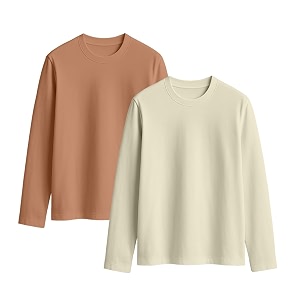 JUNEBERRY Cotton Round Neck Regular Fit Solid