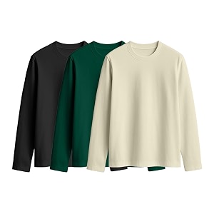 JUNEBERRY Cotton Round Neck Regular Fit Plain