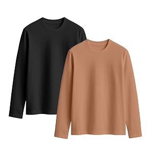 JUNEBERRY Cotton Round Neck Regular Fit Solid