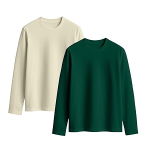 JUNEBERRY Cotton Round Neck Regular Fit Solid