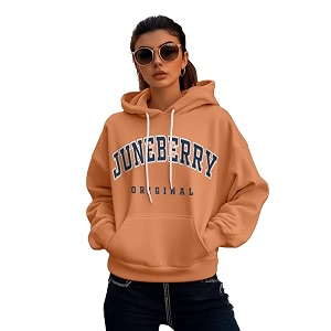 JUNEBERRY Fleece Oversized Baggy Fit Hooded Sweatshirt