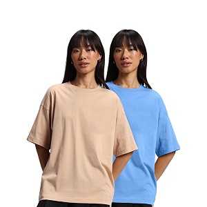 JUNEBERRY Pure Cotton Drop Shoulder Oversized Baggy