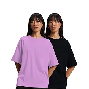 JUNEBERRY Pure Cotton Drop Shoulder Oversized Baggy