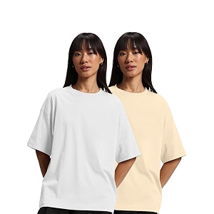 JUNEBERRY Pure Cotton Drop Shoulder Oversized Baggy