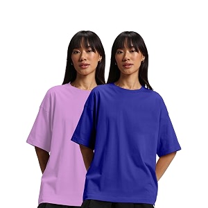 JUNEBERRY Pure Cotton Drop Shoulder Oversized Baggy