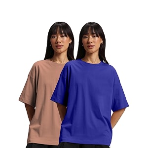 JUNEBERRY Pure Cotton Drop Shoulder Oversized Baggy