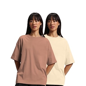 JUNEBERRY Pure Cotton Drop Shoulder Oversized Baggy