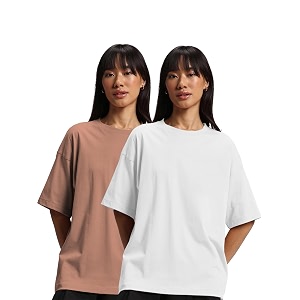 JUNEBERRY Pure Cotton Drop Shoulder Oversized Baggy