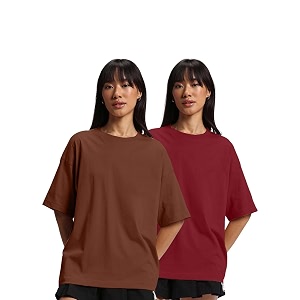 JUNEBERRY Pure Cotton Drop Shoulder Oversized Baggy
