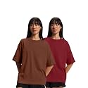 JUNEBERRY Pure Cotton Drop Shoulder Oversized Baggy