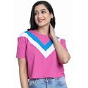 JUNEBERRY Women39s Cotton Half Sleeve Crop TopJB_117_Pink_L_Magenta_Large
