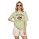 JUNEBERRY Womens Oversized Graphic T-Shirt Retro Floral
