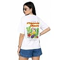JUNEBERRY Womens Oversized Graphic T-Shirt Retro Floral