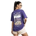 JUNEBERRY Womens Oversized Graphic T-Shirt Retro Floral