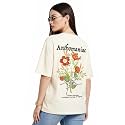 JUNEBERRY Womens Oversized Graphic T-Shirt Retro Floral