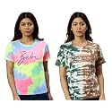 JUNEBERRY Cotton Tie Dye Combo T-Shirt for