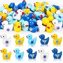 JUNEBRUSHS 50 Pcs Hanukkah Resin Ducks, Star of David Menorah Dreidel Decor