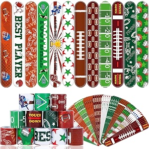 JUNEBRUSHS 56Pcs Football Party Favors Slap Bracelets