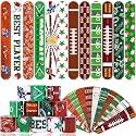 JUNEBRUSHS 56Pcs Football Party Favors Slap Bracelets