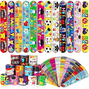 JUNEBRUSHS 56Pcs Preschool Kindergarten Graduation Slap Bracelets