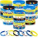 JUNEBRUSHS 64pcs Autism Awareness Wristband Silicone Bracelets