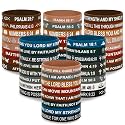 JUNEBRUSHS 64pcs Bible Verse Silicone Bracelets Christian