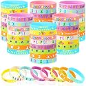 JUNEBRUSHS 64pcs Easter Party Favors Silicone Bracelets